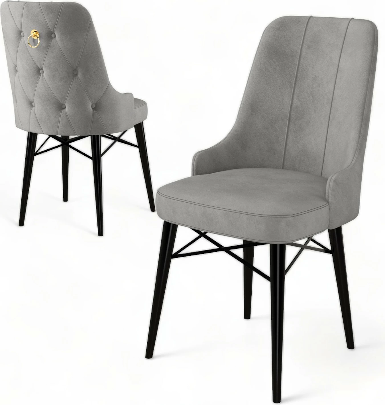 Set karrigesh (6 copë), Hanah Home, Pare, gri, e zezë