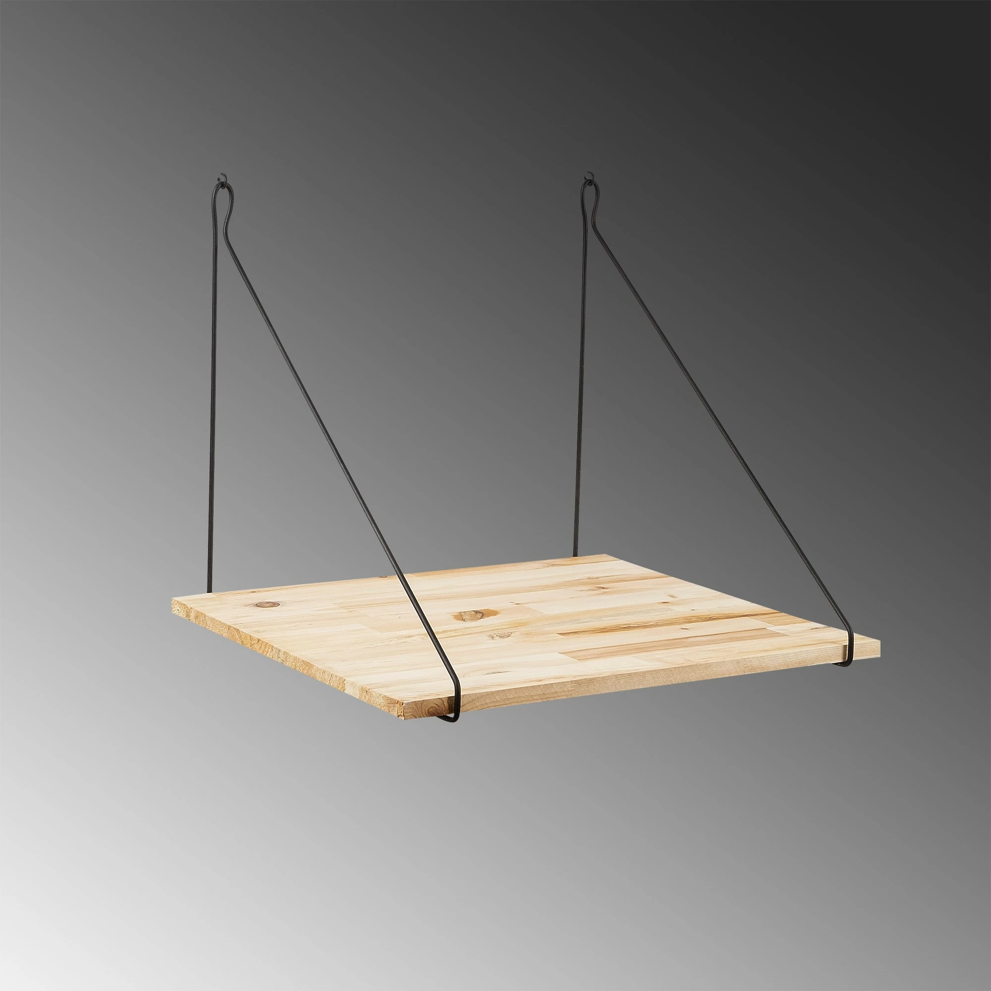 Raft muri prej druri, ngjyrë e zezë dhe druri, Hanah Home, Cm-002