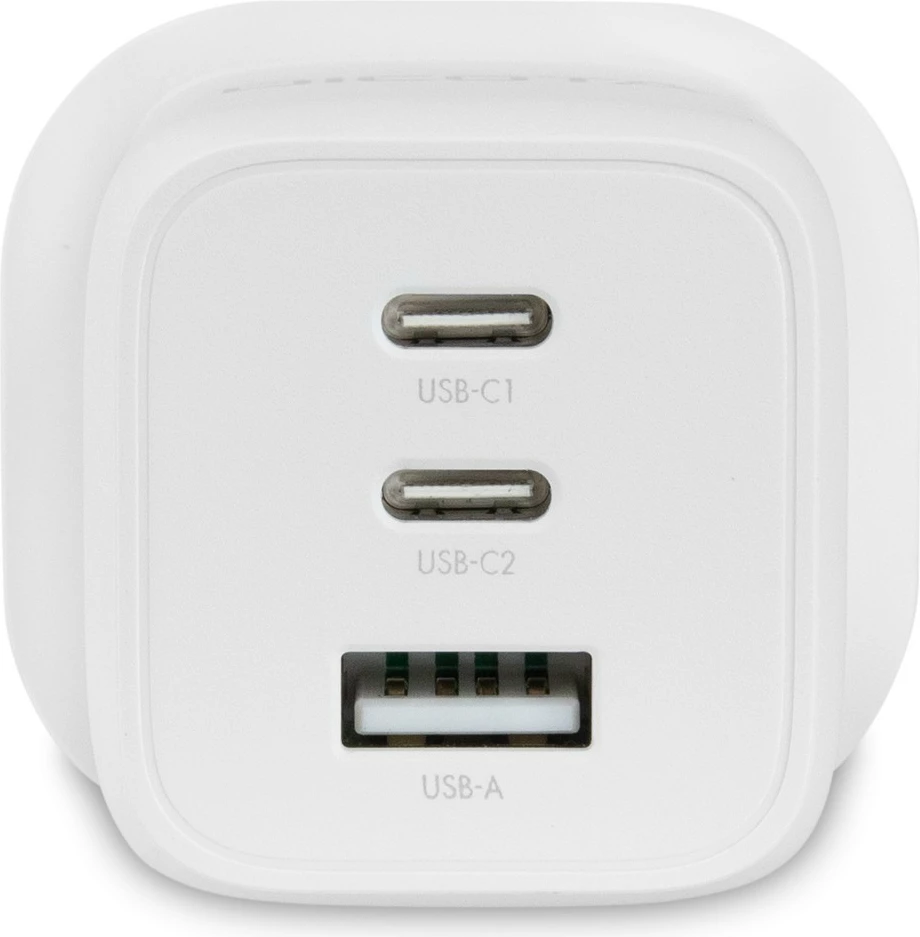 Karikues murit DICOTA Compact 3-Port GaN 65W, UK, i bardhë