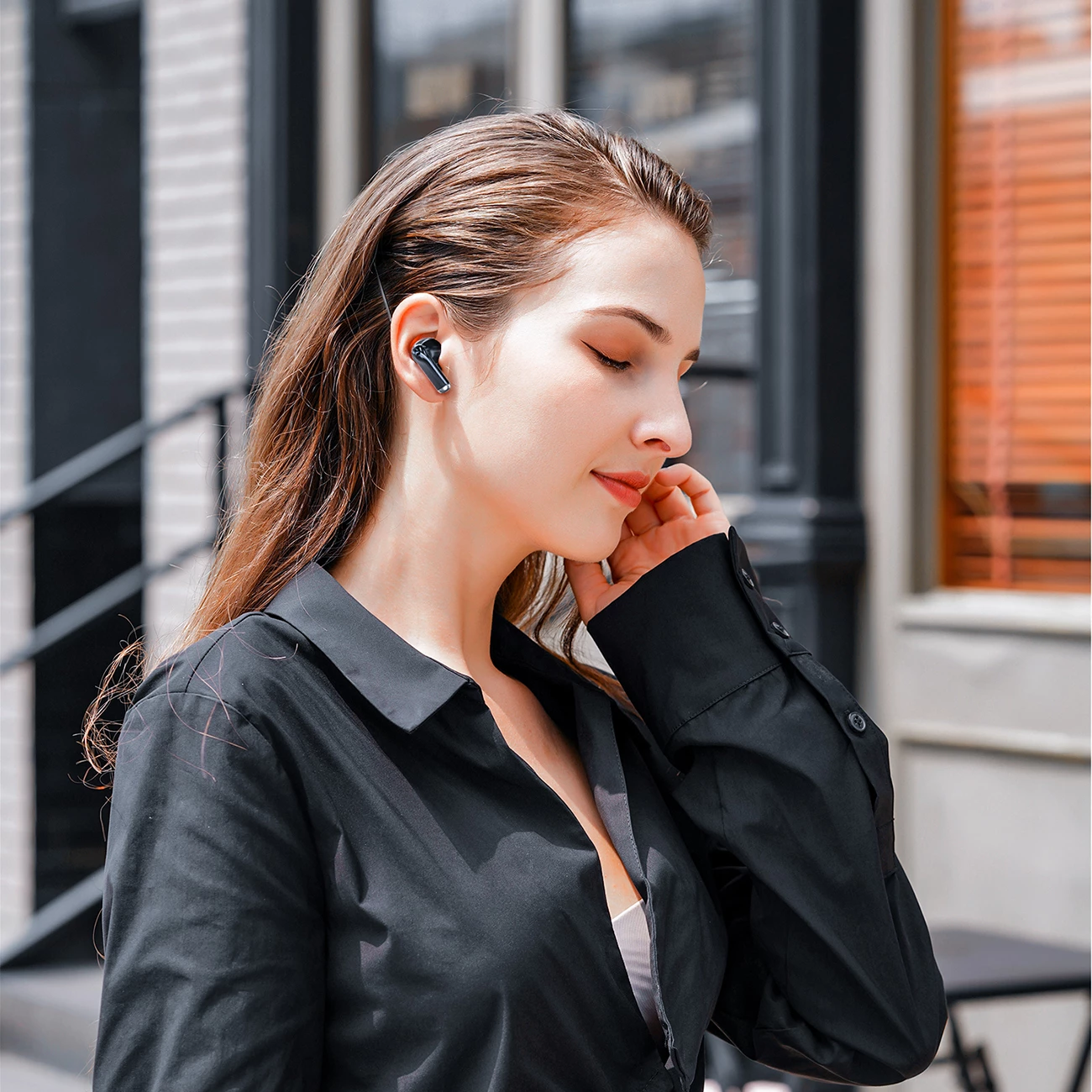 Kufje TWS Dudao U8, Bluetooth 5.3, 13mm, USB-C, të zeza