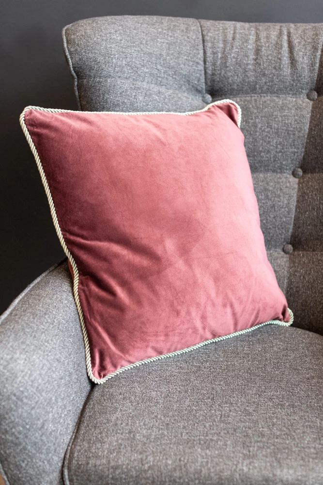 Jastëk dekorativ Solid, kadife, bordo, 50x50cm