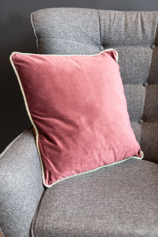 Jastëk dekorativ Solid, kadife, bordo, 50x50cm