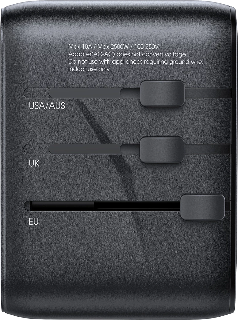 Adapter udhëtimi universal Joyroom JR-TCW01, 17W, 4 porta USB, i zi