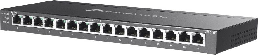 Switch TP-Link Omada 16-Port Gigabit Smart me 8-Port PoE+, Managed, L2/L2+, Gigabit Ethernet (10/100/1000), Rack mounting