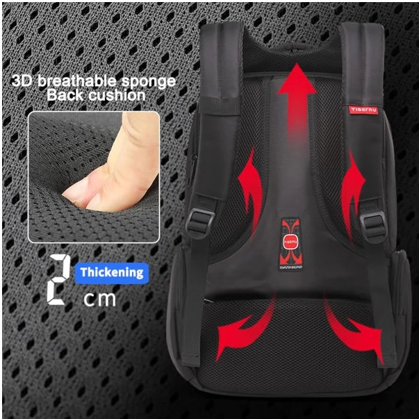Çantë shpine për laptop Tigernu Titan 15.6", e zezë