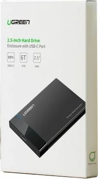 Kasë eksternale për HDD/SSD 2.5\" UGREEN 30848, USB 3.0 në SATA, UASP, e zezë, me kabllo micro USB 3.0 30 cm
