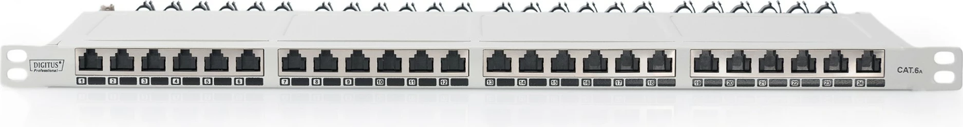 Patch panel Digitus CAT 6A, 24 porta, rackmount, gri