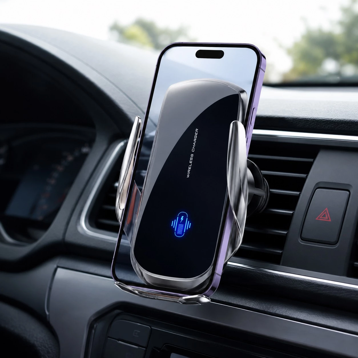 Mbajtëse Telefoni për Makinë T1 me Karikim Wireless 15W dhe Rrotullim 360°