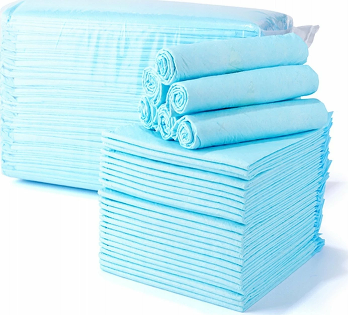 Tapet higjienik për kafshë Bounn 60x90 cm, absorbim deri 600 ml, paketë 50 copë, blu