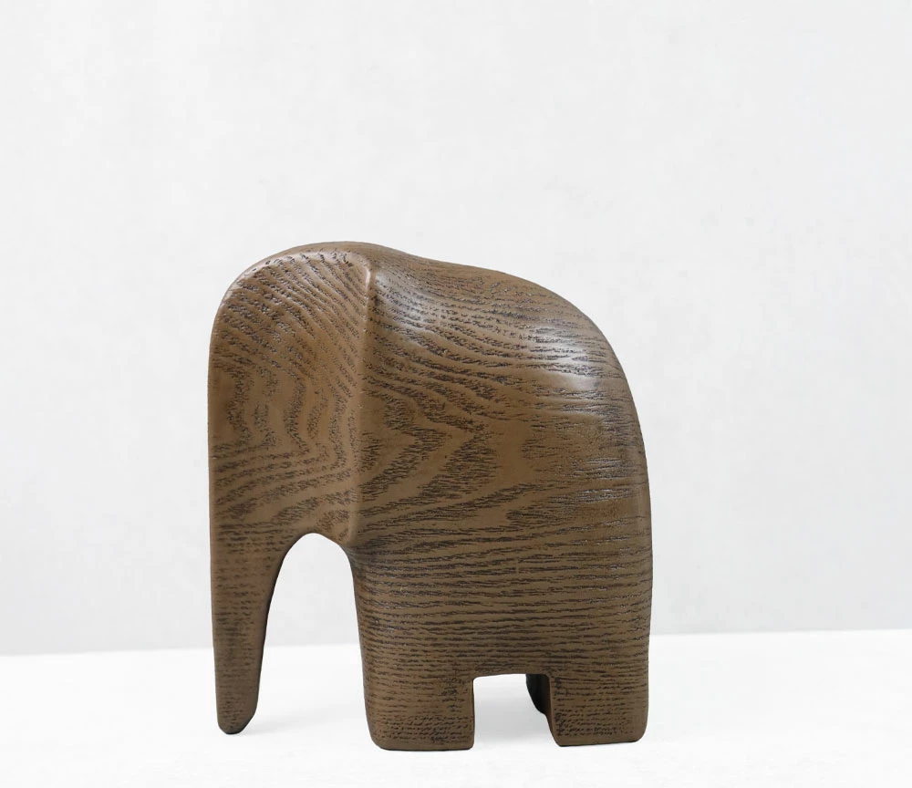 Dekor elefant ZAMBIA.1, ngjyrë kafe, 16.5x9x18cm, polirezine