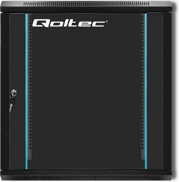 Kasë RACK Qoltec 19-inç, 12U, 600x635x450 mm, e zezë, montim në mur