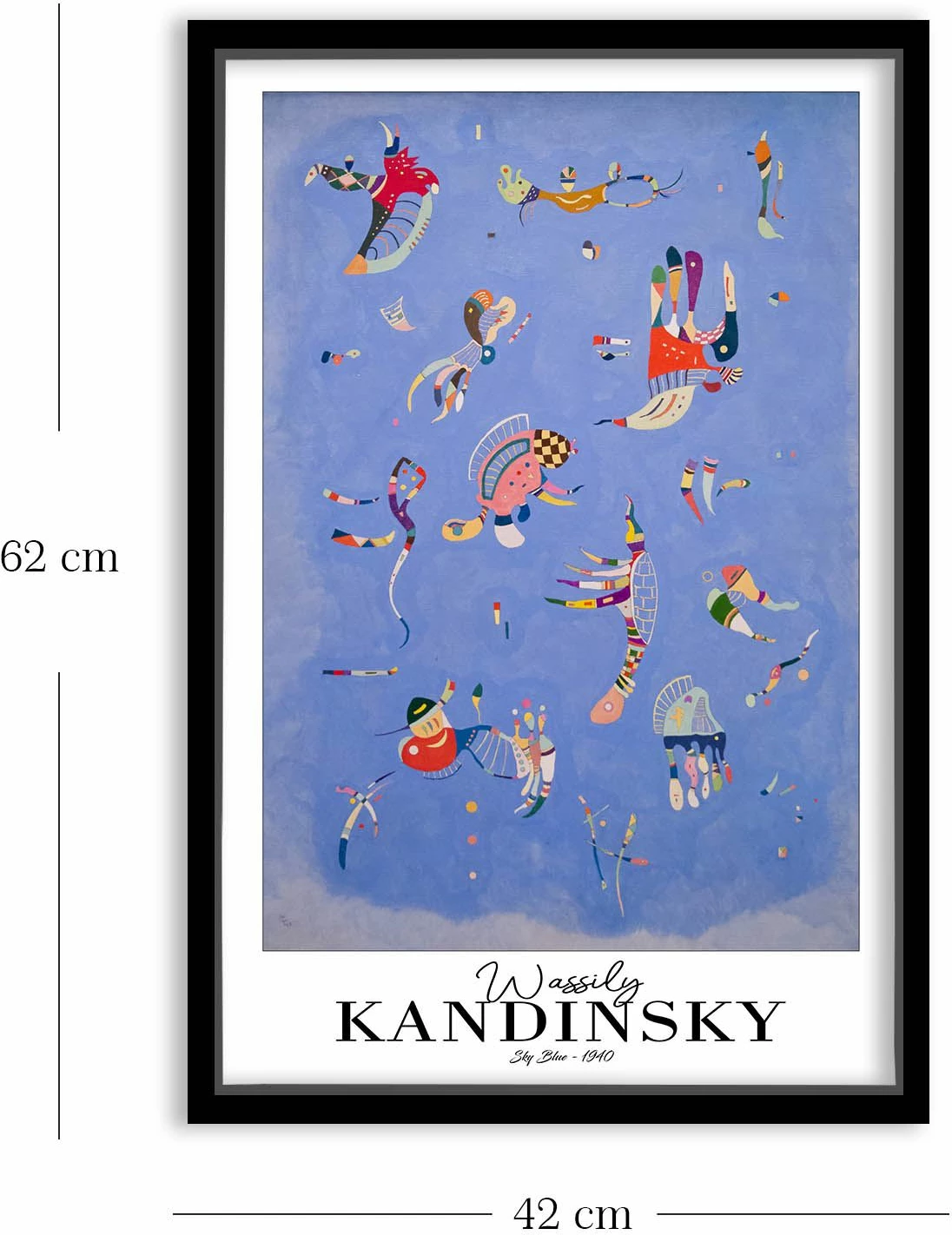 Pikturë dekorative me kornizë, Wallity, 4262SYHKANDINSKY-030, shumëngjyrëshe, 42x62cm