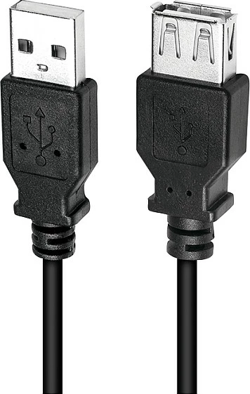 Kabllo USB 2.0 LogiLink, USB-A mashkull në USB-A femër, 2 m, e zezë