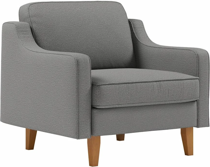 Karrige një vendëshe Robin, ngjyrë obsidian, këmbë druri, Atelier del Sofa