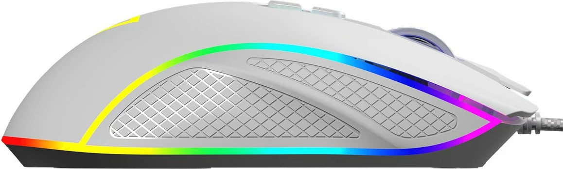 Maus Modecom Volcano Veles M-MC-VELES-200 12800 DPI RGB me kabllo USB 8 butona e bardhë