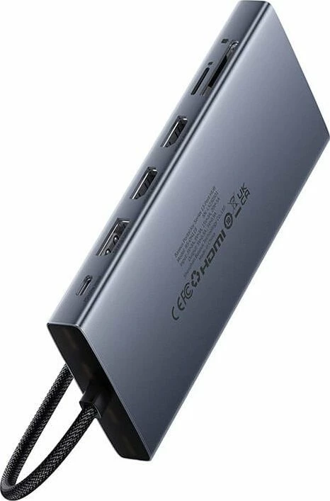 Docking station Baseus PortalJoy Series BS-OH119 13n1 USB-C PD 100W 8K DP 2x HDMI VGA LAN SD/microSD, gri
