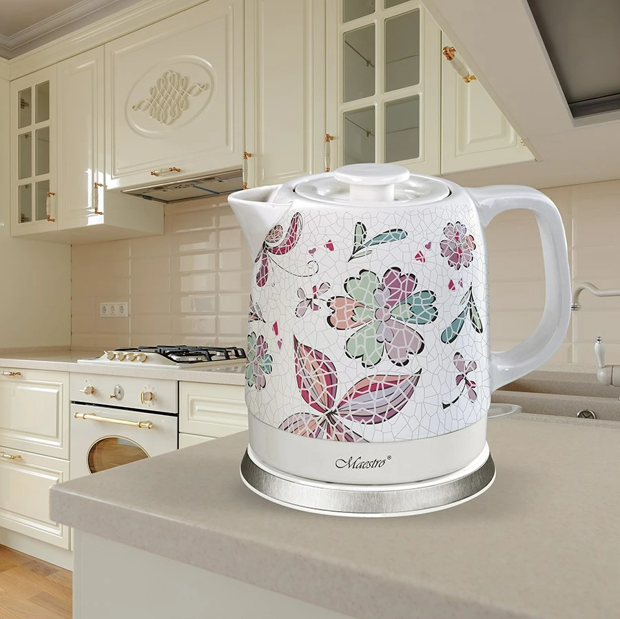 Ibrik elektrik qeramike Maestro MR-068-FLOWERS, 1.5L, 1500W, shumëngjyrësh