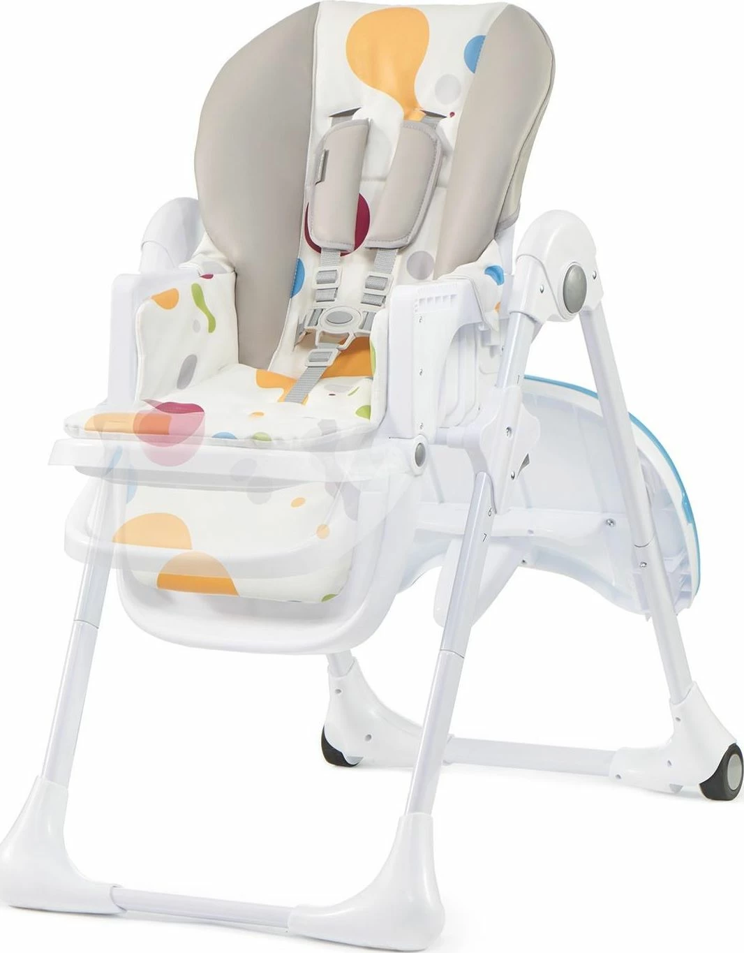 Karrige ushqimi 2n1 KinderKraft Yummy, e palosshme, me rrota, 7 nivele lartësie, multikolore