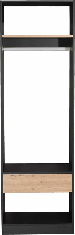 Shufër varëse për dollap, ngjyrë nikel, 59.5x2x3 cm