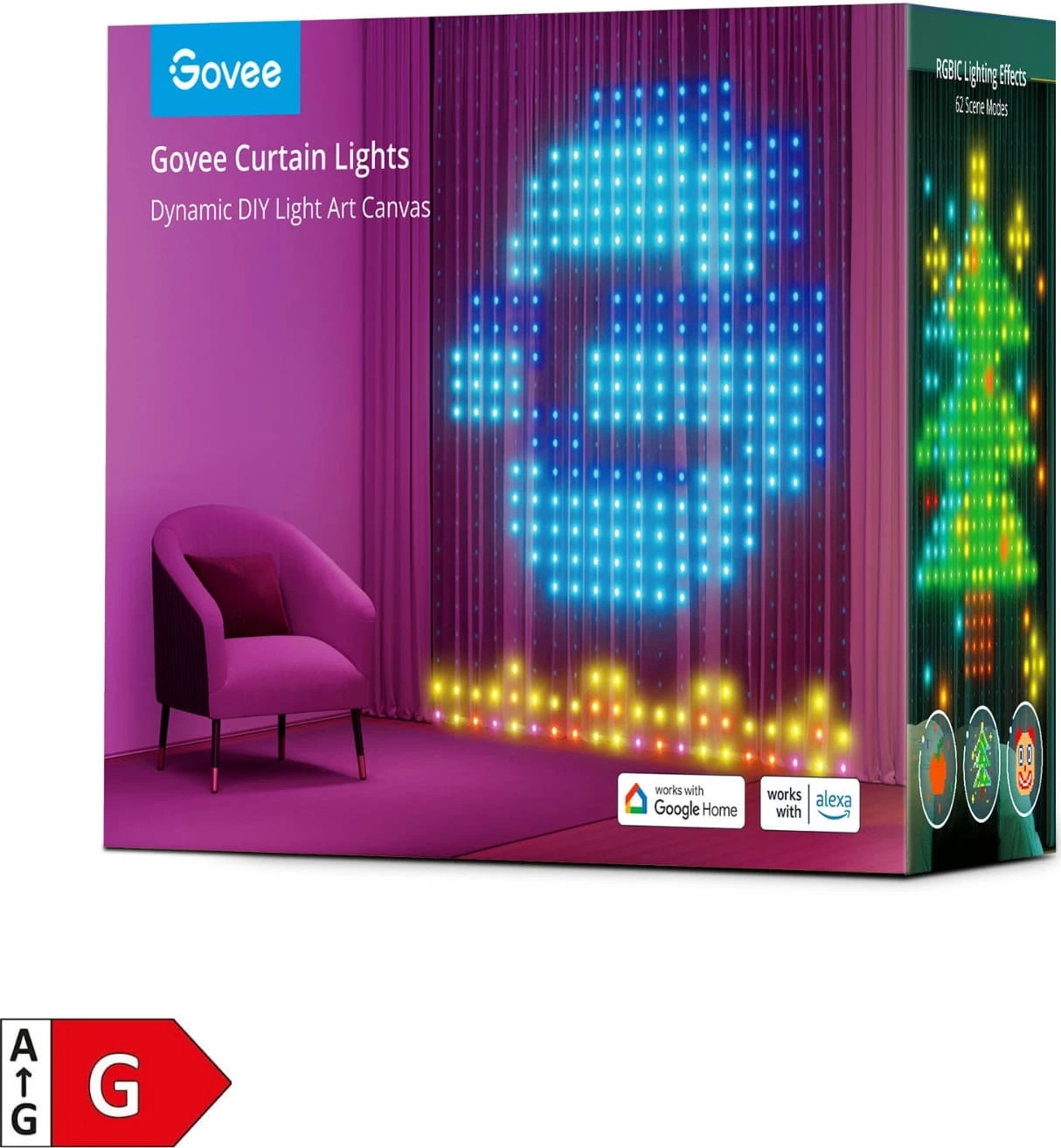 Drita perde LED Govee Curtain Lights 2m x 1.5m, RGB, kontroll me aplikacion