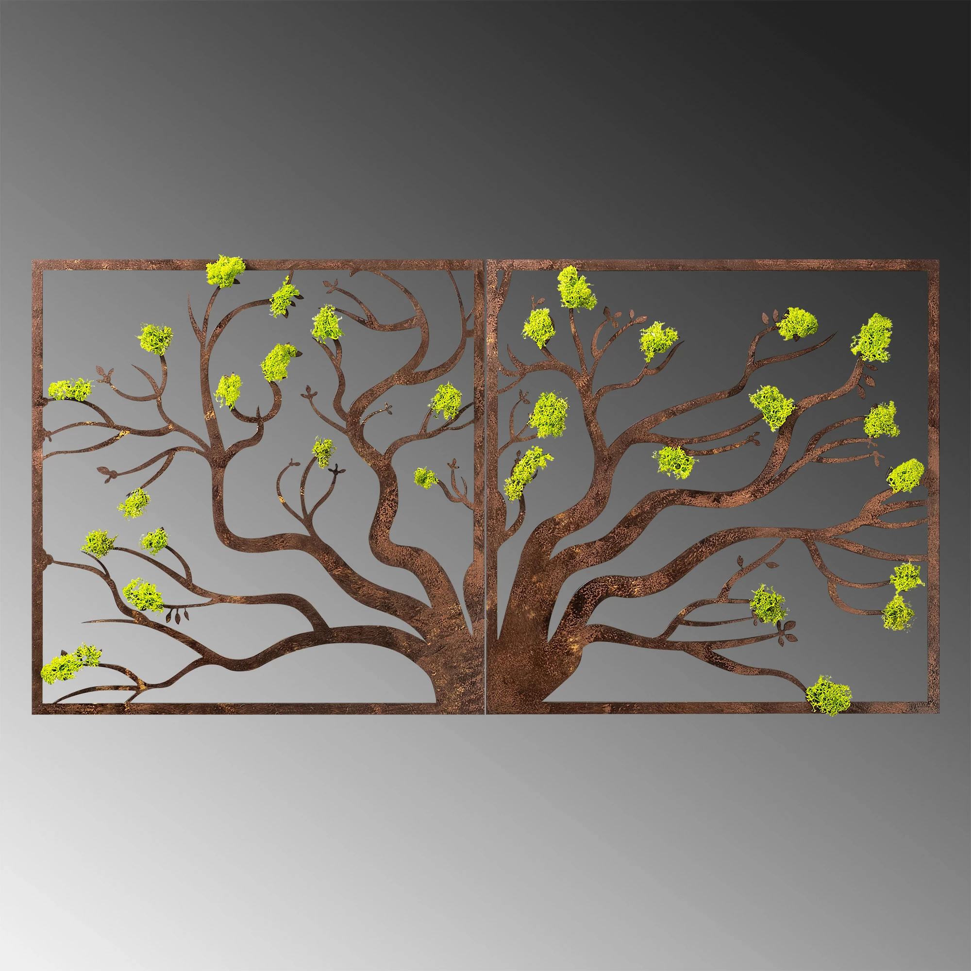 Aksesor dekorativ për mur Wallity, pemë, ngjyrë e gjelbër dhe kafe, 90x1x44cm