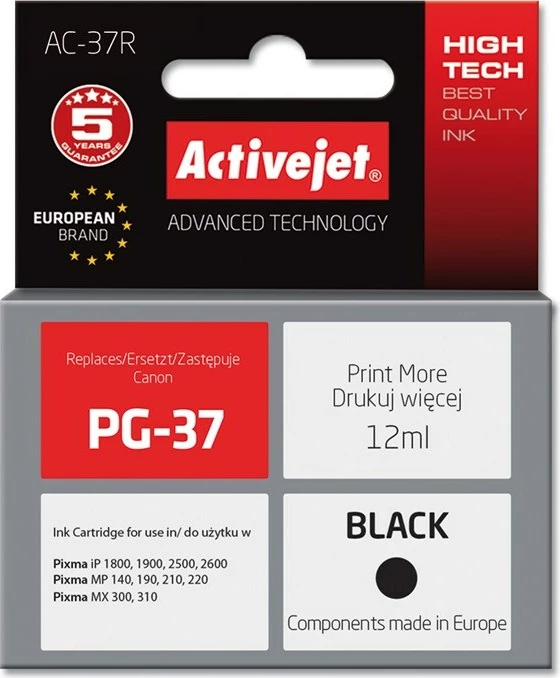 Toner zëvendësues Activejet AC-37R për printer Canon, 12ml, i zi