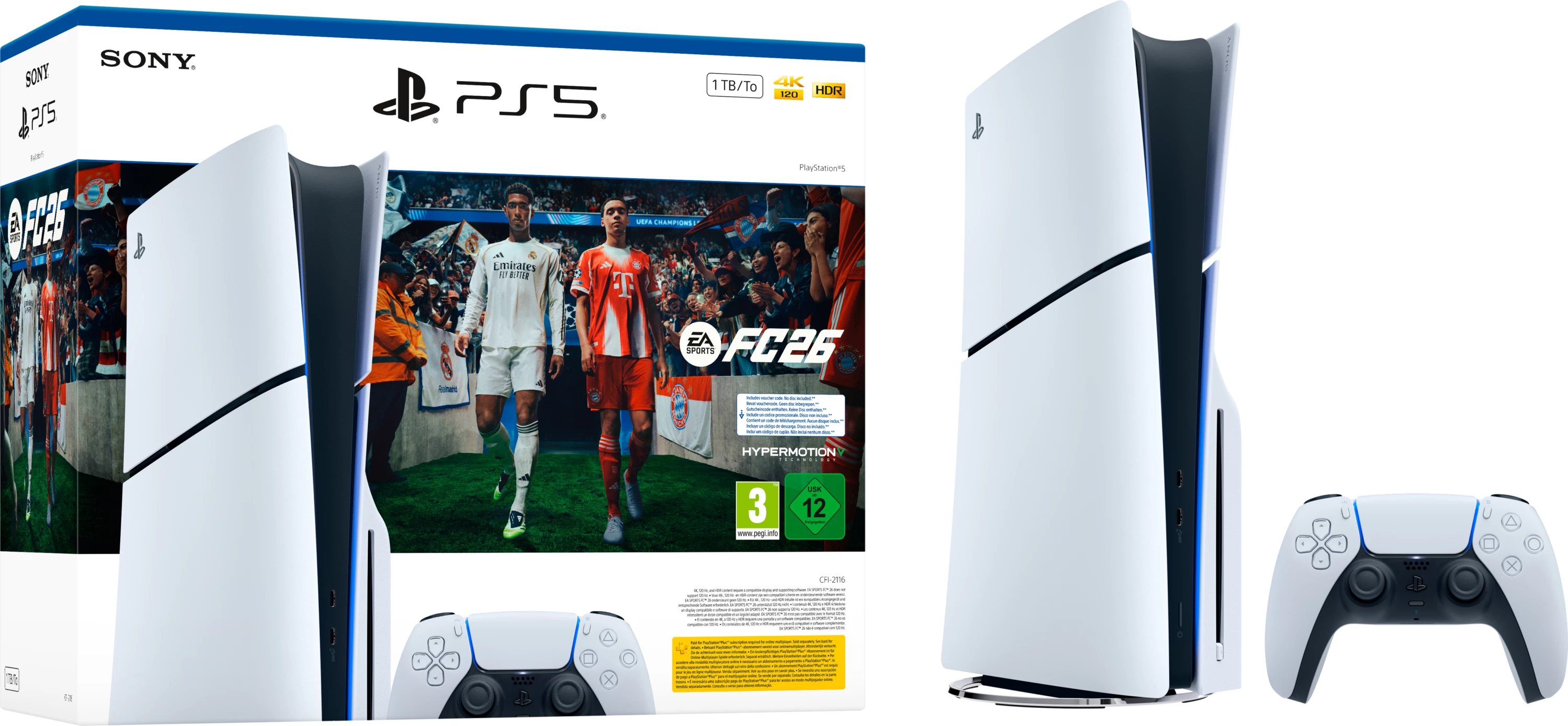 Konzolë PS5 Sony 1TB Standard Edition E Chassis bardhë + FC 26 ITA