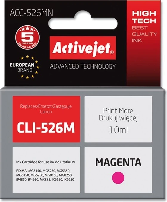 Ngjyrë zëvendësuese Activejet ACC-526MN për printer Canon, 10ml, e vjollcë