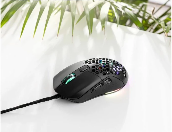 Maus gaming Sandberg FlexCover 6D 640-28, 12800 DPI, 6 butona, USB 2.0, RGB LED, 2 kapakë ndërrues, e zezë