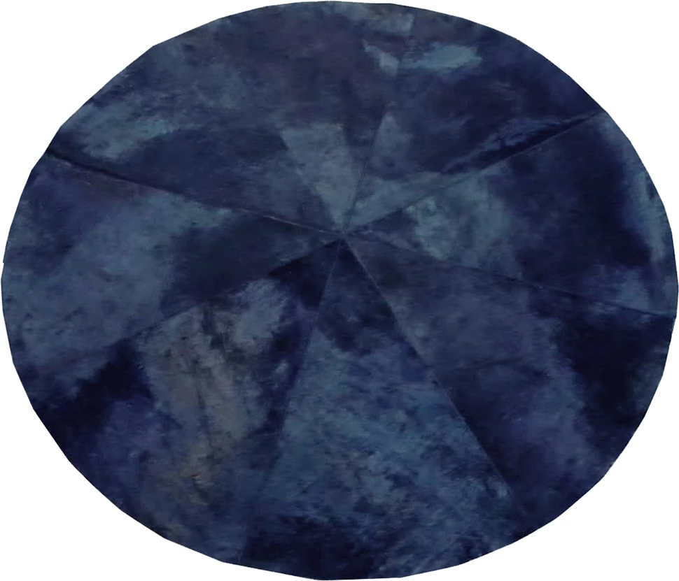 Qilim i rrumbullakët SLICE, lëkurë, i zi, 180x180cm