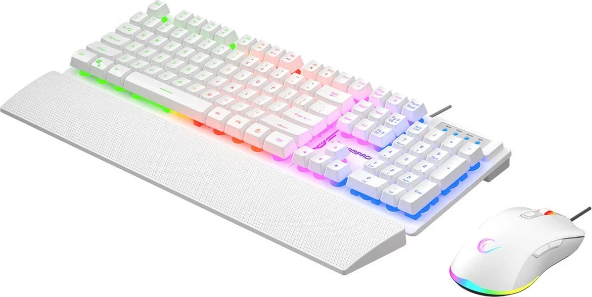 Set tastierë me maus Rampage Fortuna, RGB, 12800 DPI, e bardhë