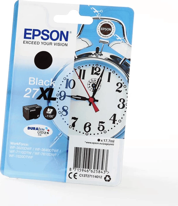 kartush boje, Epson, 27XL C13T27114012, 17.7 ml 1100 faqe XL, e zezë