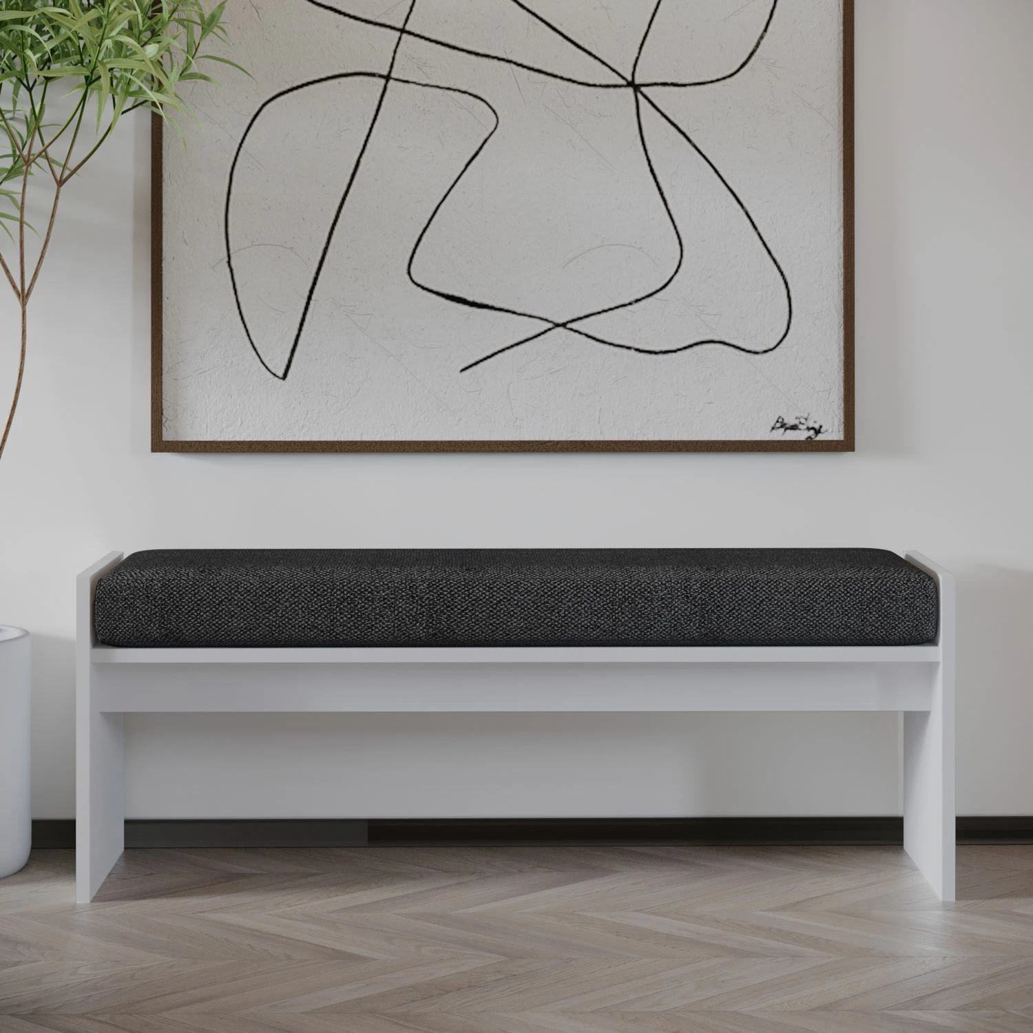 Bankë Atelier del Sofa, ngjyrë e bardhë, Pearl