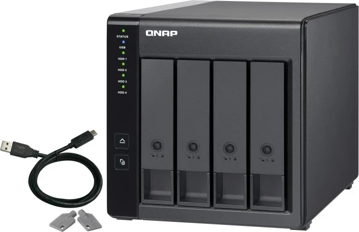 Kasë QNAP TR-004 për HDD/SSD, USB Type-C, 2.5/3.5", E zezë