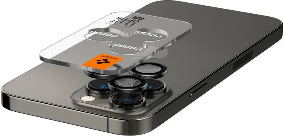 Mbrojtës xhami për kamerë Spigen Glas.tR EZ Fit Optik, për iPhone 14 Pro / Pro Max / 15 Pro / Pro Max / 16 Pro / Pro Max, 2 copë, Zi