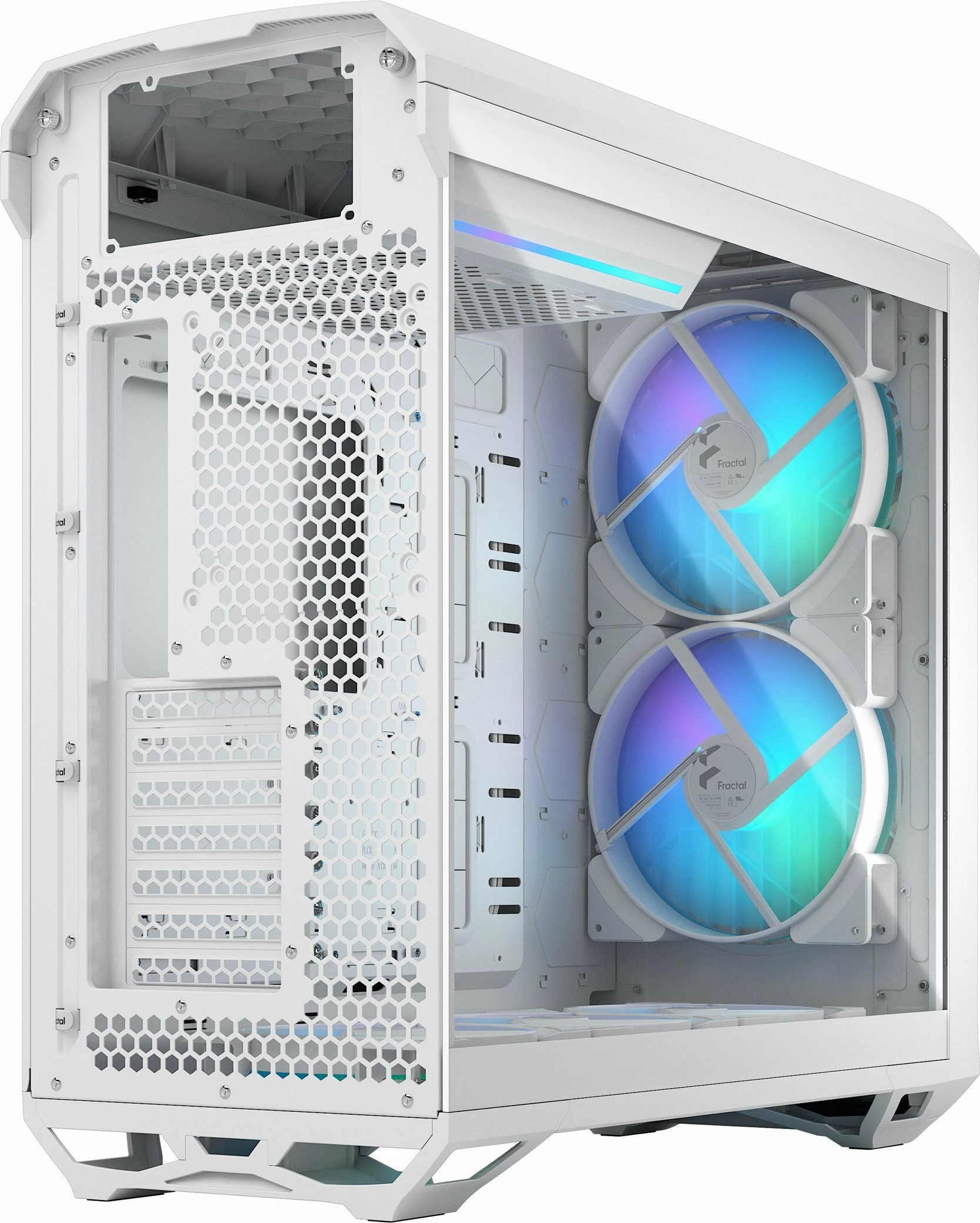 Kasë Fractal Design Torrent RGB TG Clear Tint (FD-C-TOR1A-07) Full Tower ATX/eATX, 5 ventilatorë, USB-C, e bardhë