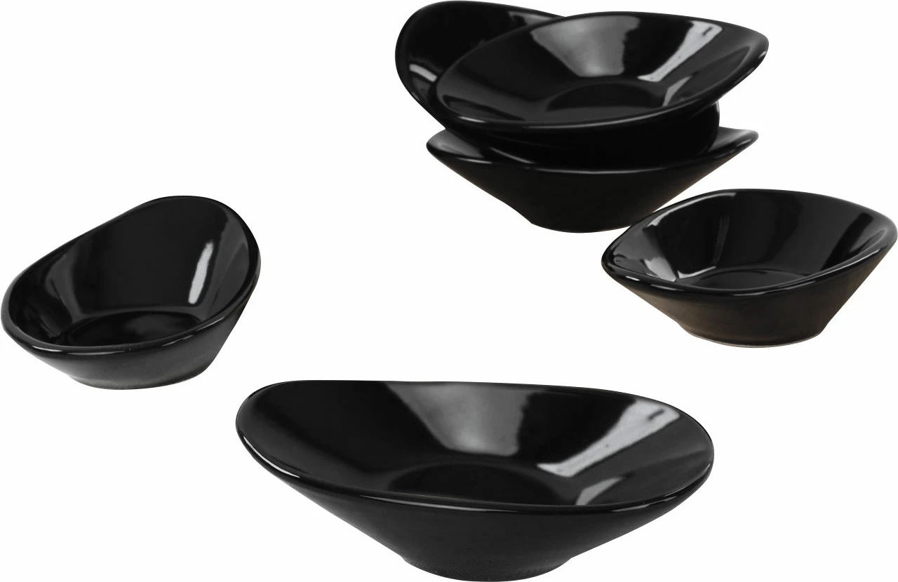 Set tasash për salcë, qeramike, 6 copë, ngjyrë e zezë, Hermia Concept, ST511006F650A000000MAYD200