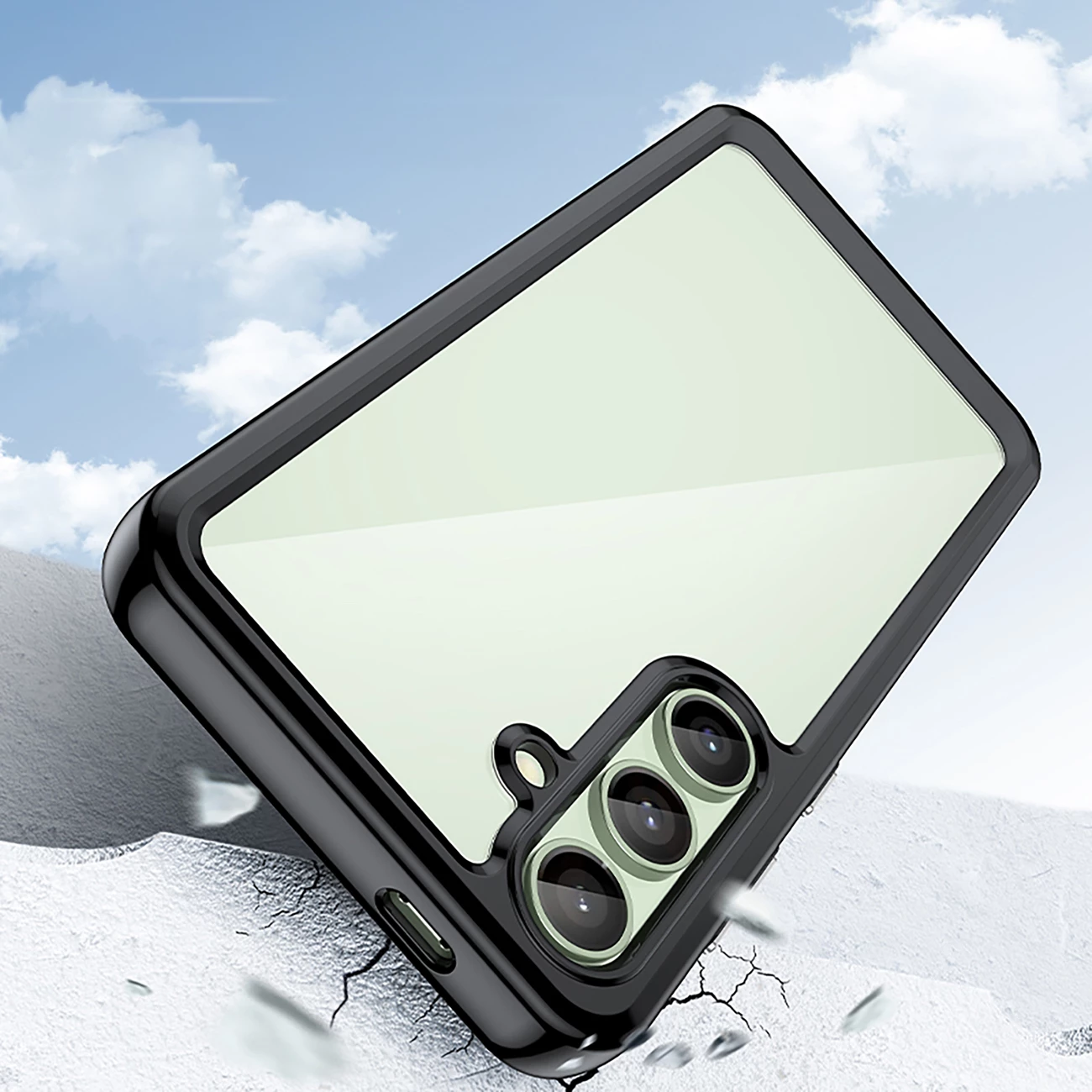 Mbështjellës Hurtel Outer Space Case për Samsung Galaxy S24 FE, TPU/PC, i zi