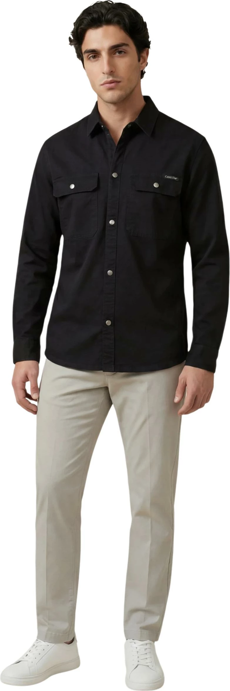 Këmishë me mëngë të gjata për meshkuj Calvin Klein Jeans LV04RE103G, e zezë [Madhësia: L]