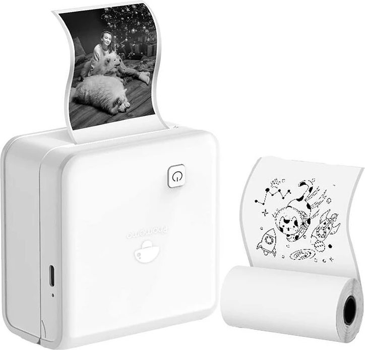 Printer etiketa Phomemo M02 Pro, portativ, 300 dpi, i bardhë