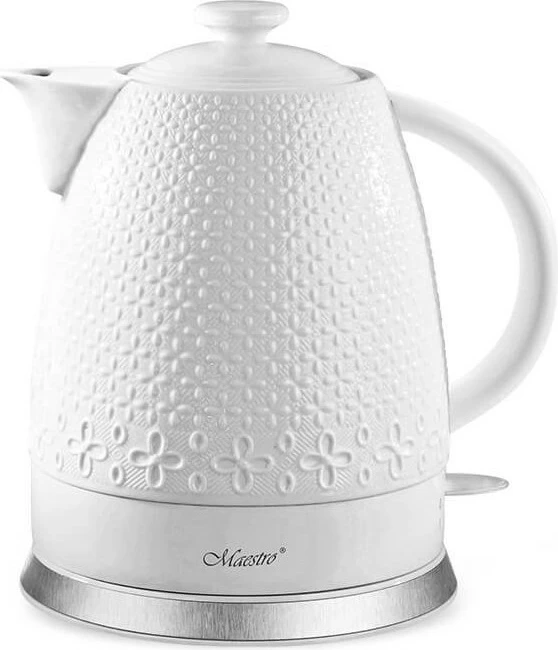 Çajnik elektrik Feel-Maestro MR-073, 1.5L, 1500W, qeramikë, Bardhë
