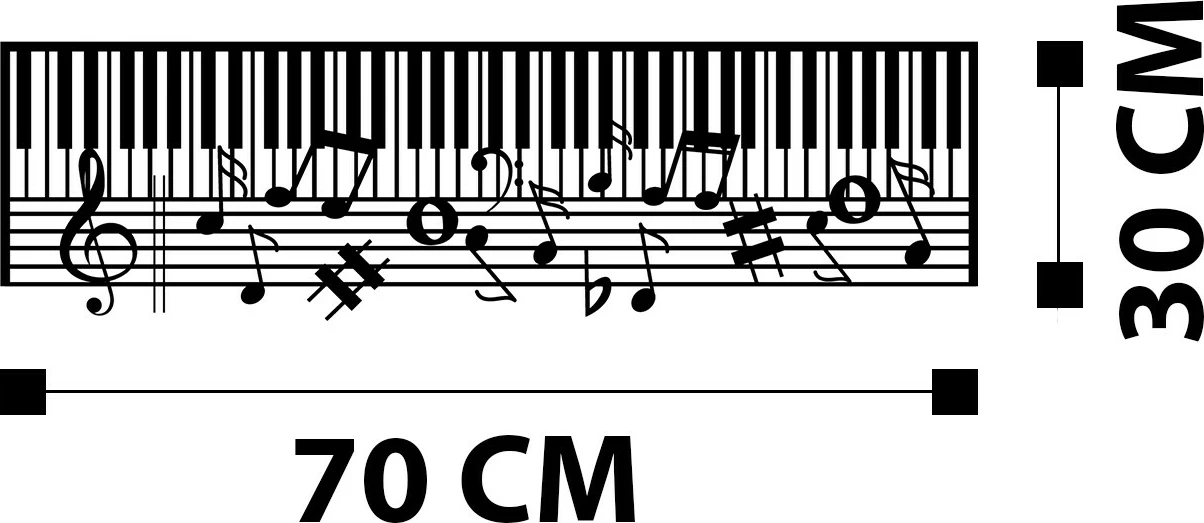 Aksesor dekorativ metalik për mur, piano, Wallity - M121