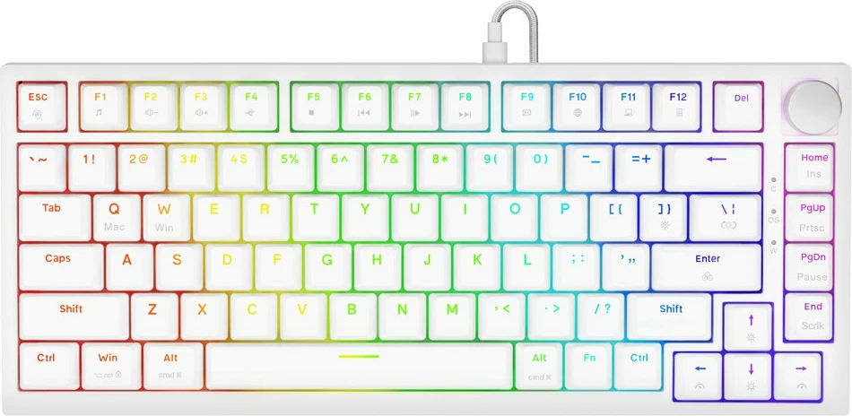 Tastierë mekanike magnetike Savio ASTRAL WHITE Jade 82-taste RGB USB-C QWERTY EN e bardhë