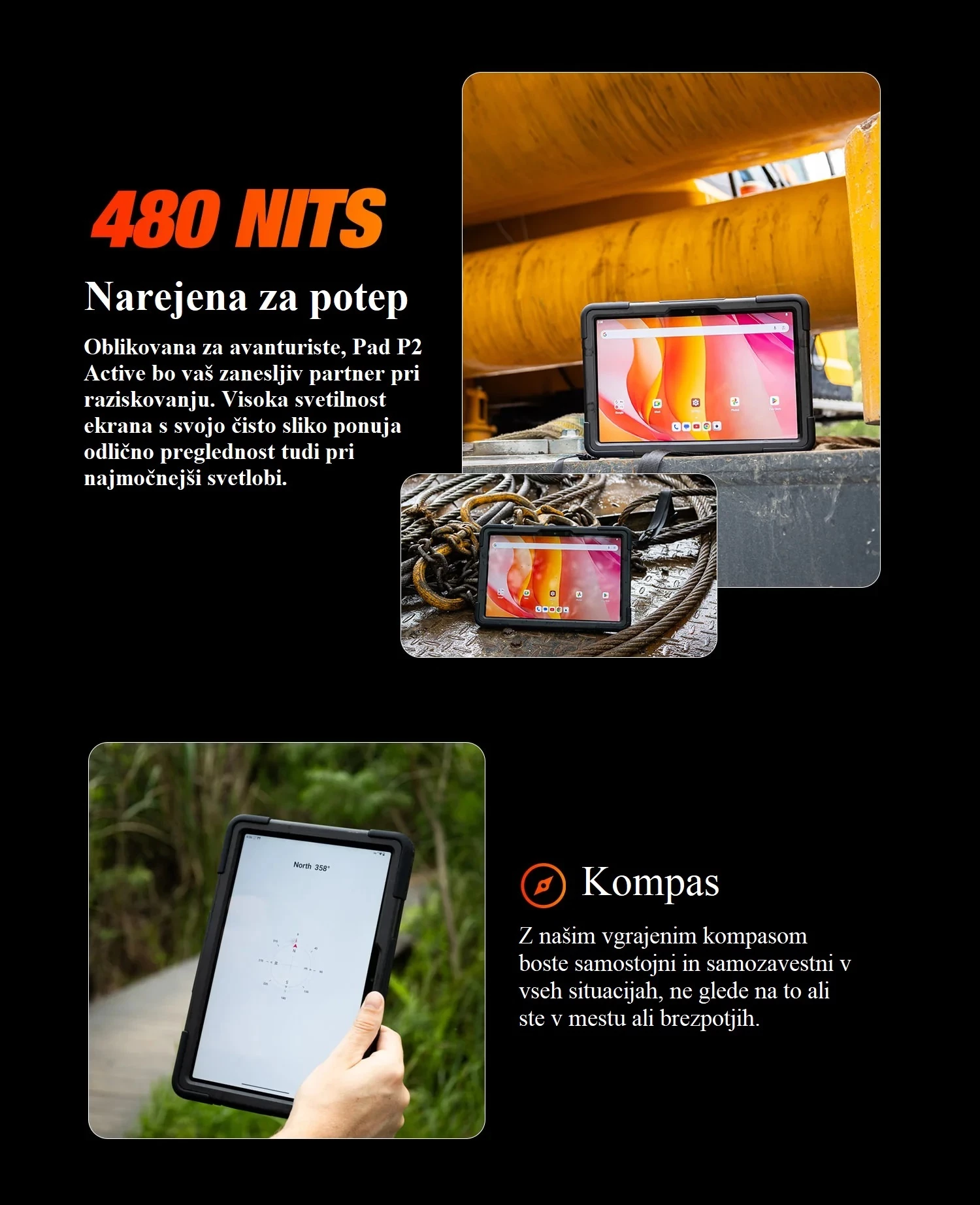 Tablet rugged AGM Pad P2 Active 11\", 8GB+8GB RAM, 256GB, IP68, Android 14, i zi/portokalli