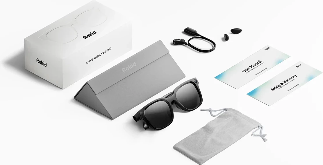 Syze smart Rokid AI Glasses Style, kamerë 12MP, video 3K, asistent AI, përkthim në kohë reale, zezë