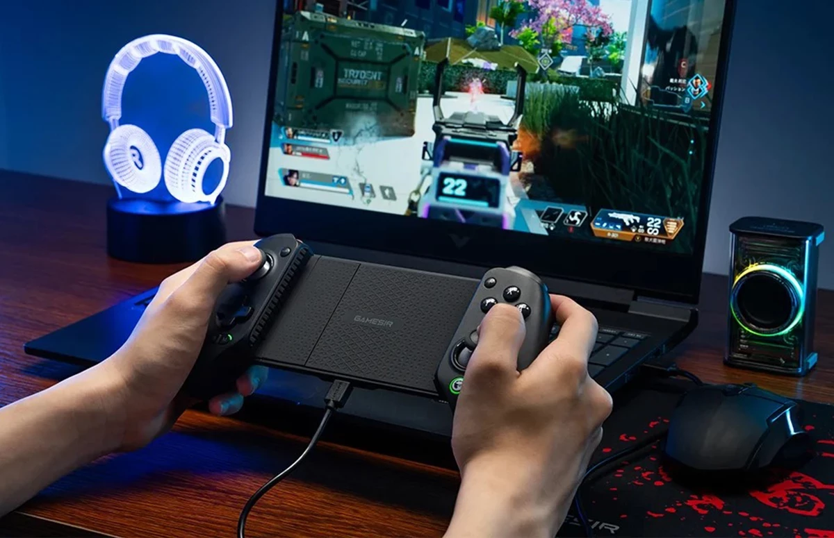 Kontroller lojërash GameSir G8+ Bluetooth, 1000 mAh, USB-C, për Android/iOS/Switch/Tablet/PC, me mbajtëse telefoni, i zi