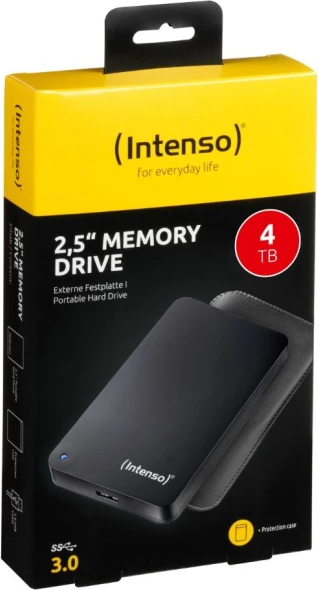 Disk i jashtëm INTENSO Memory Drive 6023512 4TB 2.5\" USB 3.0, i zi, me këllëf