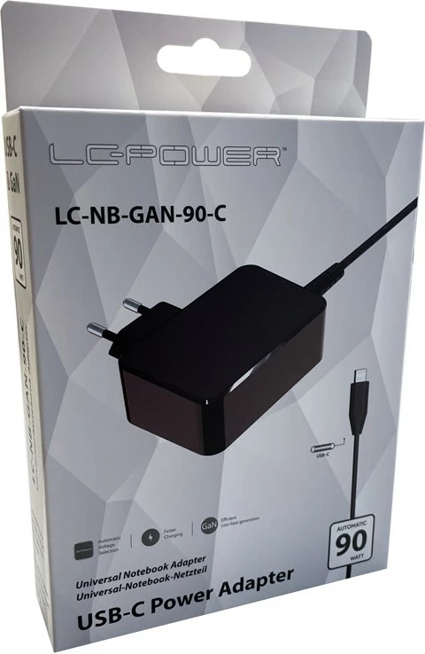 Karikues universal LC-Power LC-NB-GAN-90-C, 90W, USB-C, i zi