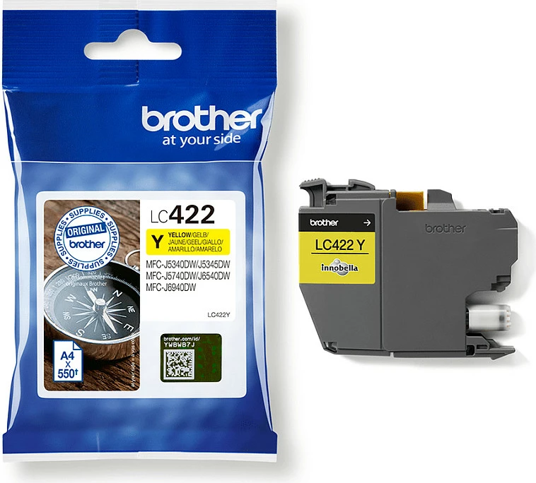 Kartrixh boje Brother LC-422Y, 550 faqe, e verdhë