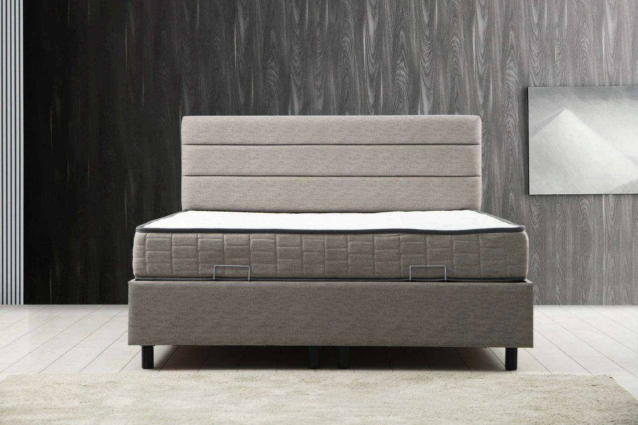 Set dyshek dopio, bazë dhe shtrat, Skye Decor, Motya, 160x200, ngjyrë gri e çelët